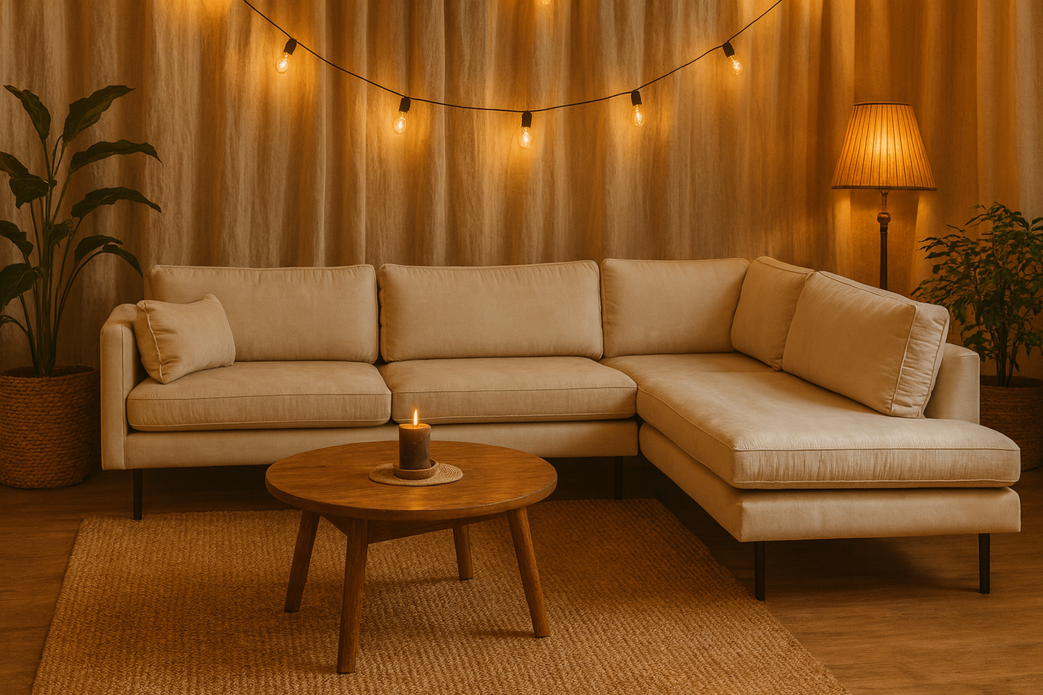 Copenhagen nordic avokulma, beige sametti