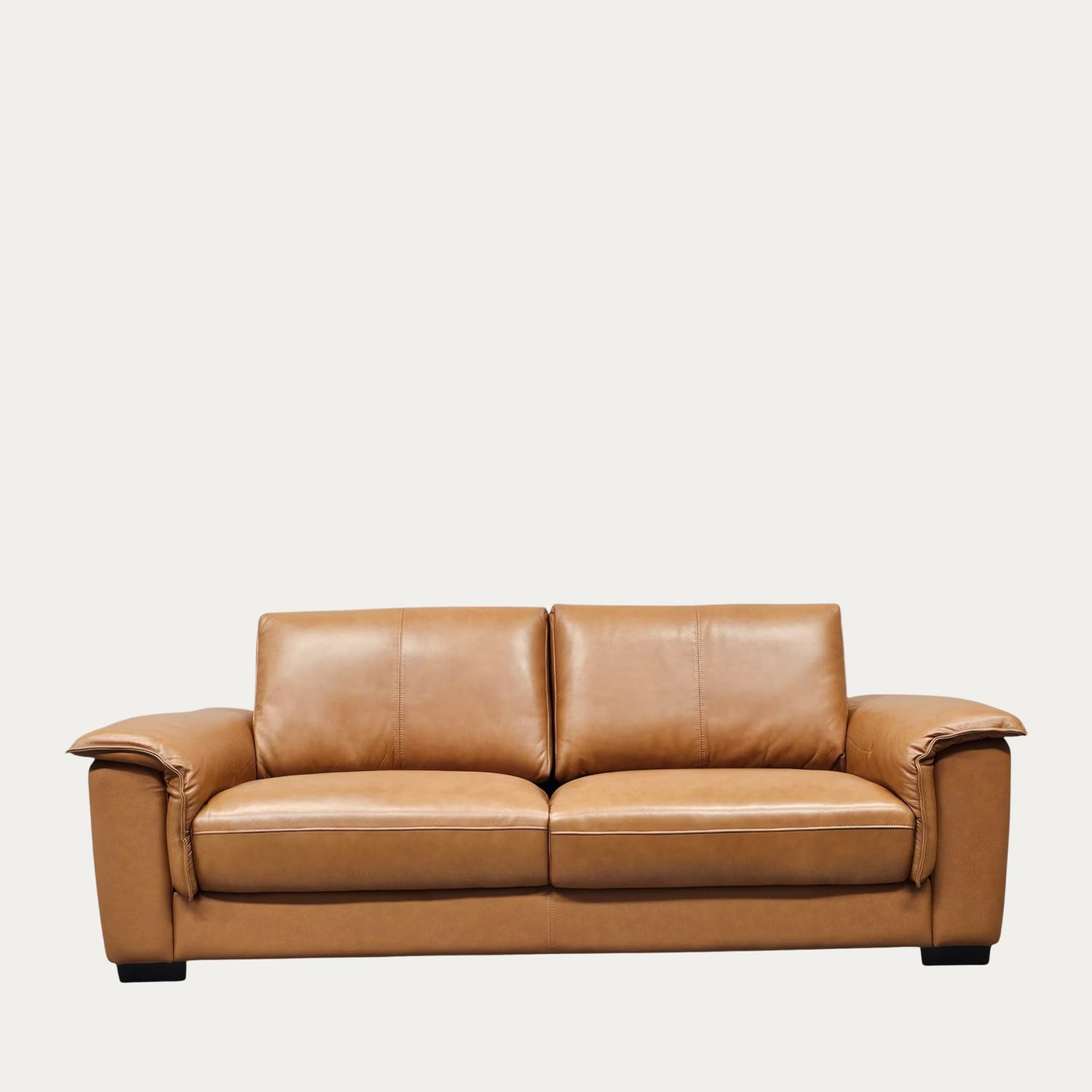 Saaga 3-istuttava nahkasohva ruskea