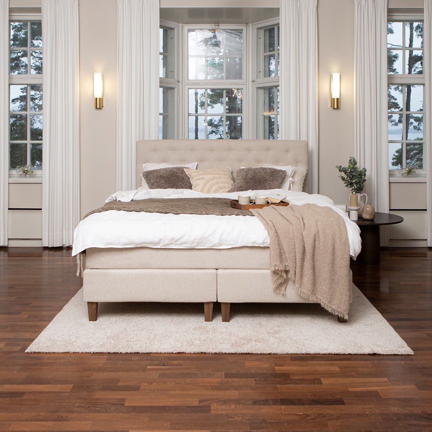 N&L Moon Gold pussijousitettu jenkkisänky beige