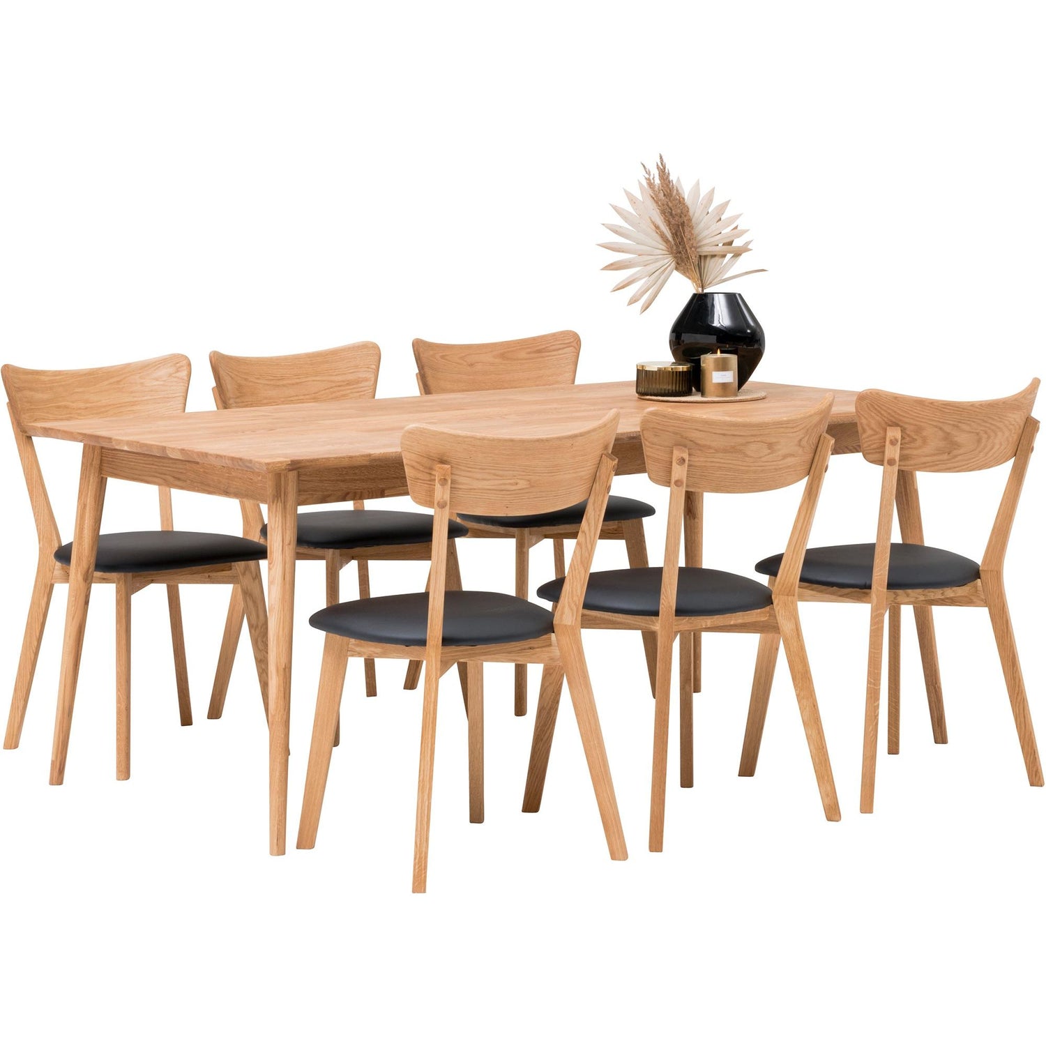 Denny ruokatuoli tammi / musta PU