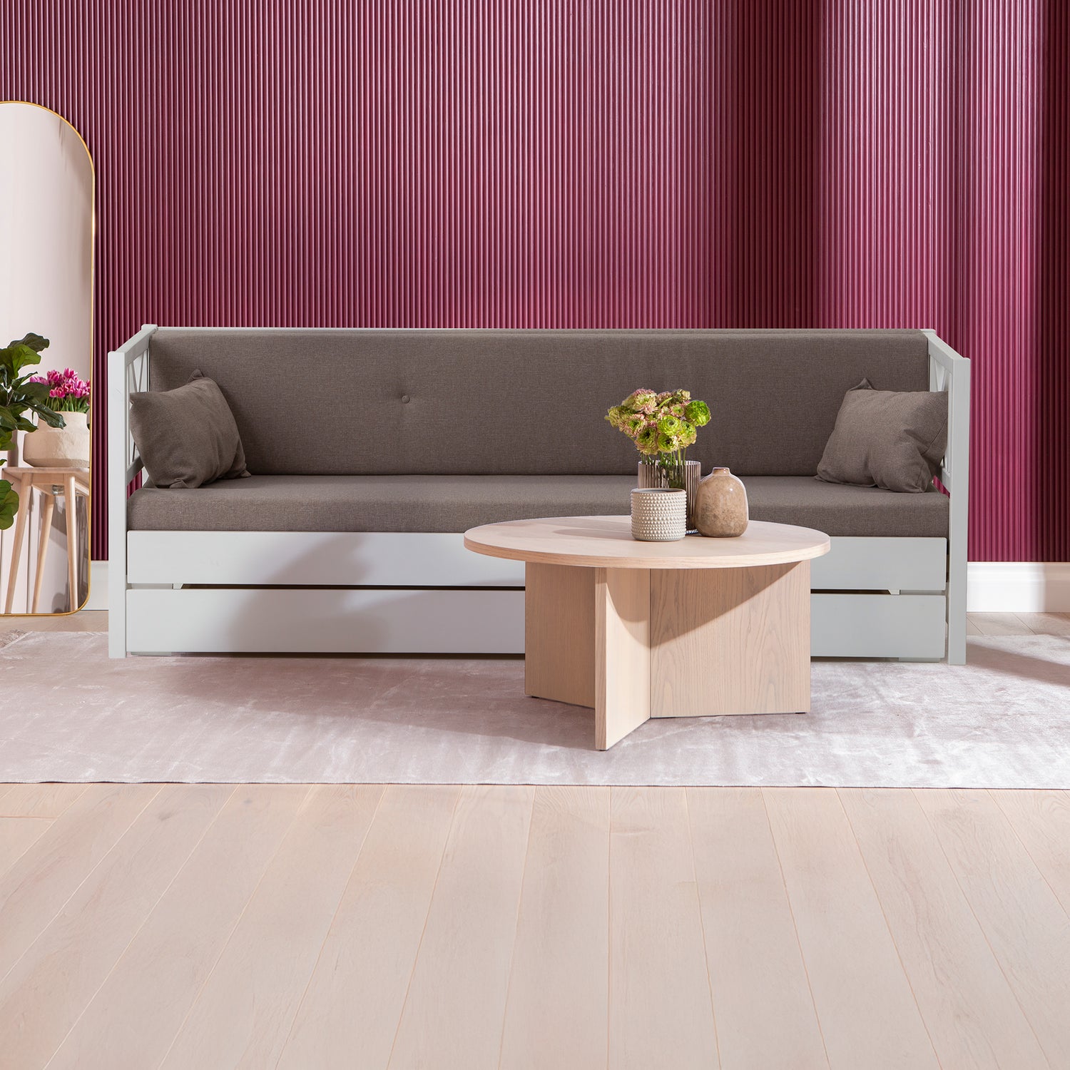 Hovi Laverisohva ruskeat pehmusteet