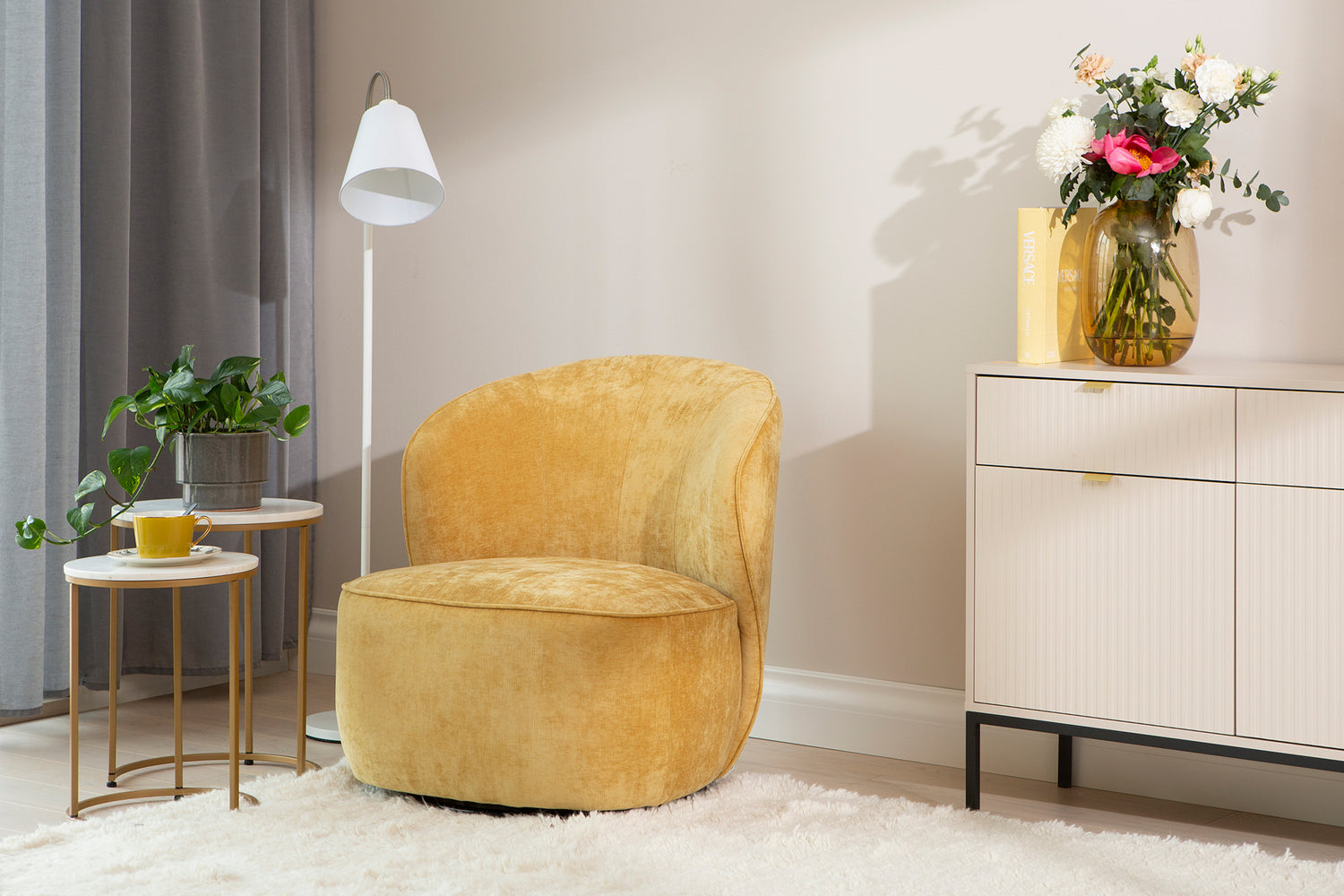 Emma, lepotuoli keltainen