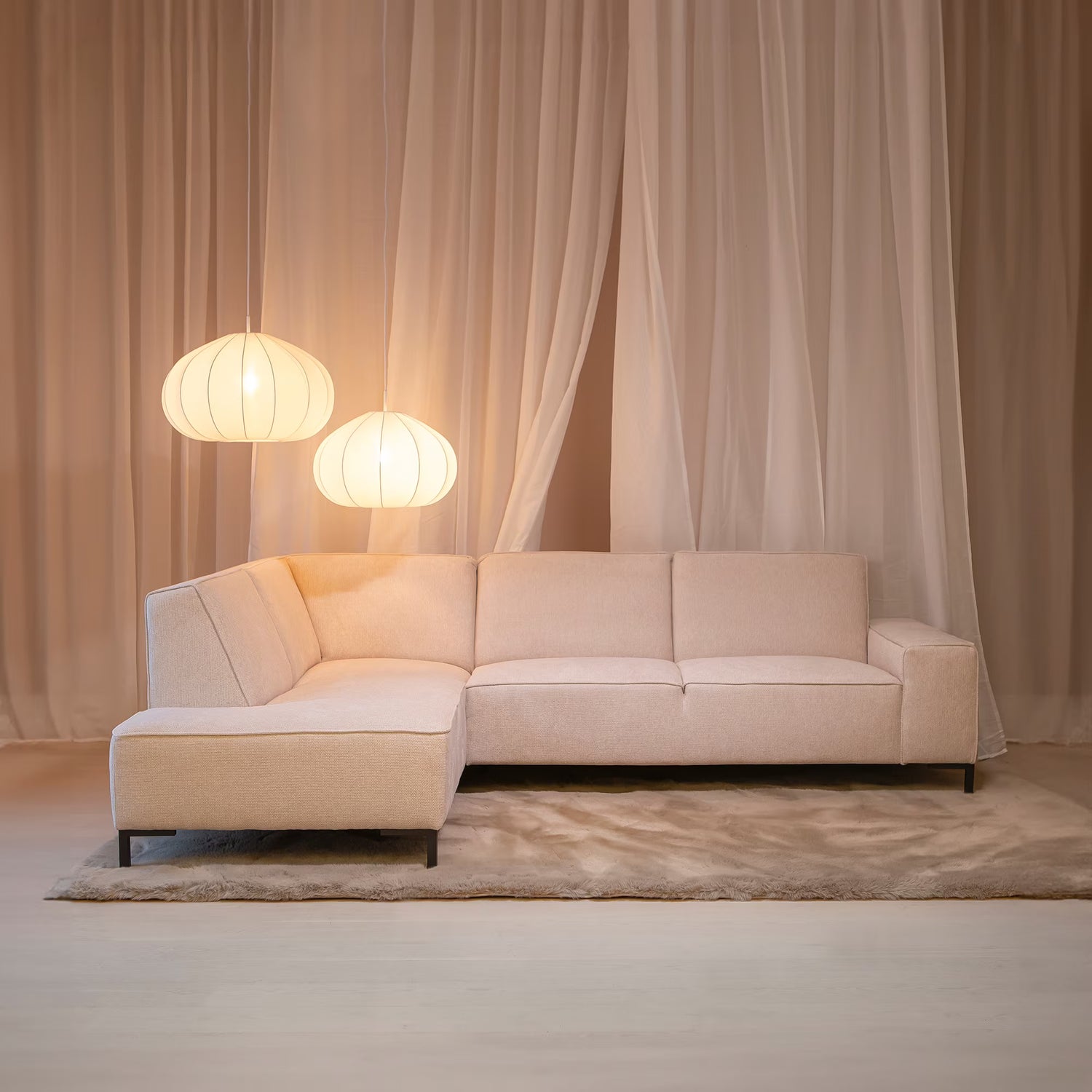 Ribe avokulmasohva, beige