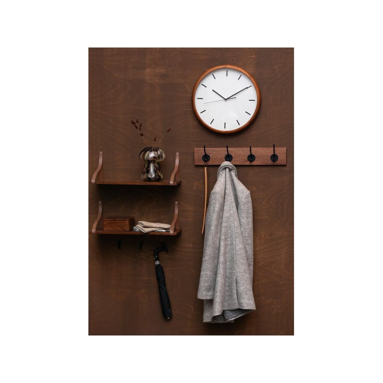 Fanni K Kaste, seinäkello 40 cm ruskea