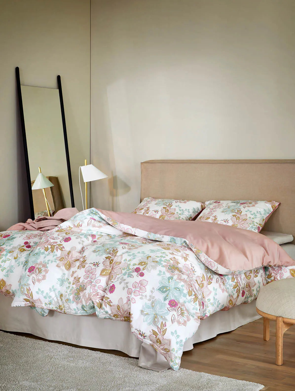 Hoie Cassandra, satiinipussilakanasetti 150x210cm, roosa