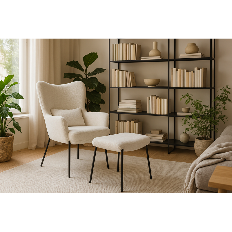 Lago, nojatuoli + rahi valkoinen