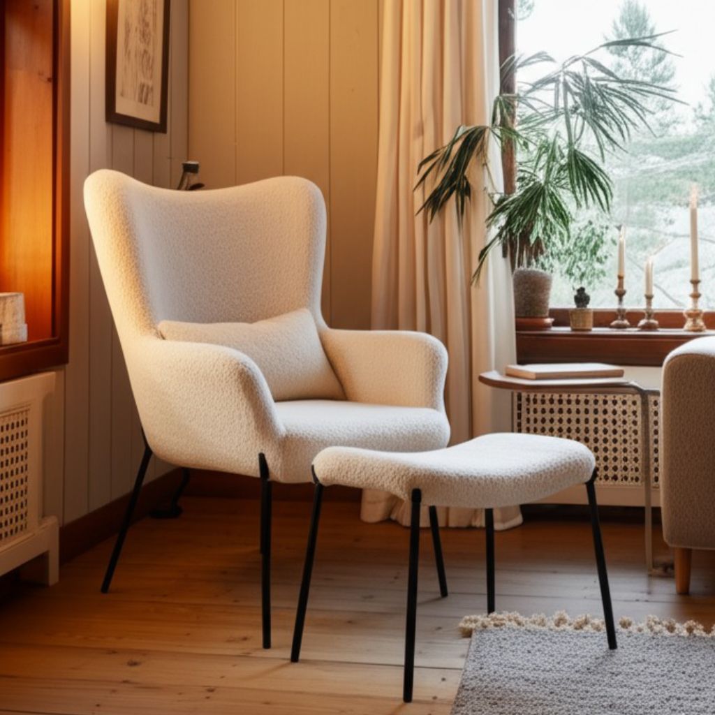 Lago, nojatuoli + rahi valkoinen