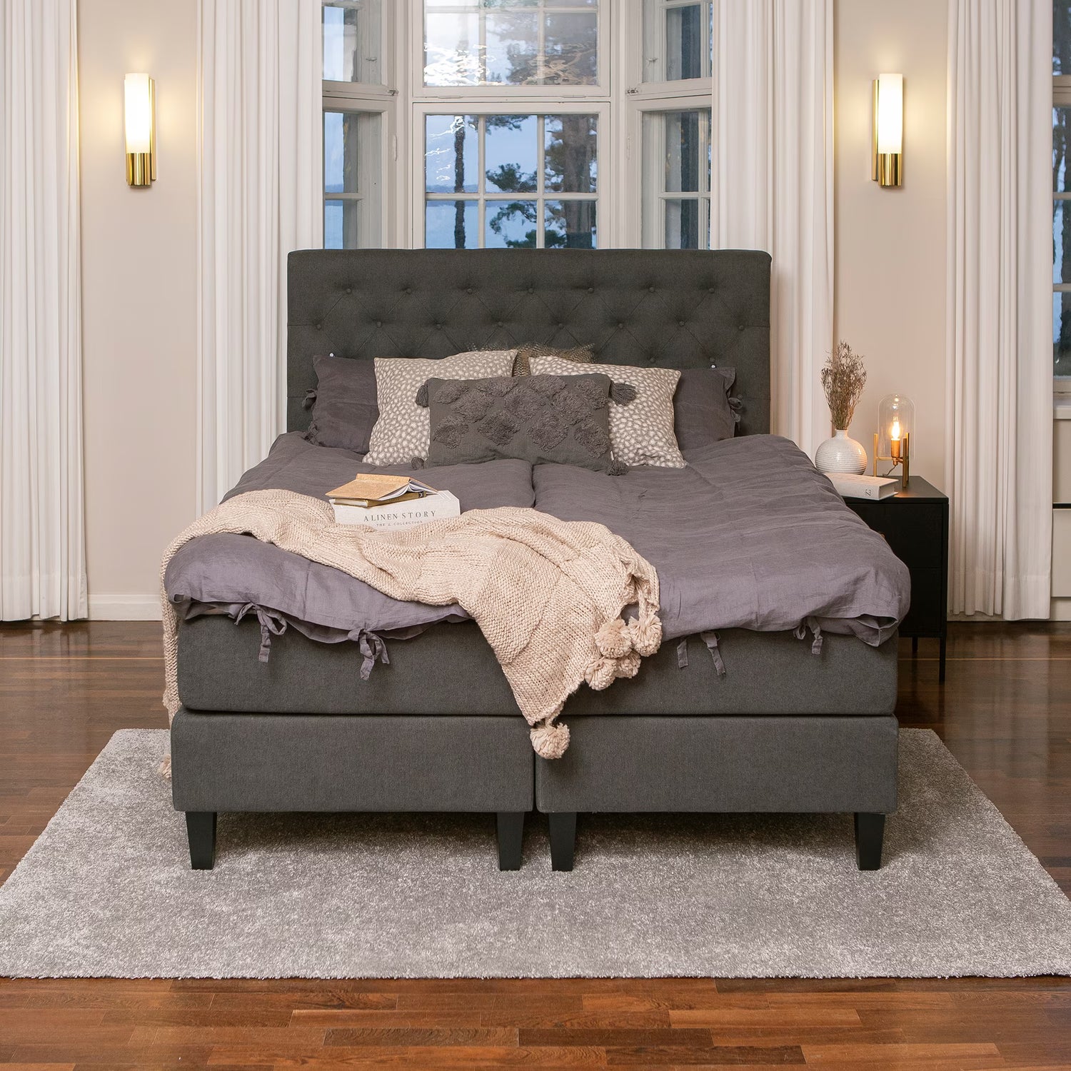 N&L Moon Gold Muistivaahto Jenkkisänky antrasiitti