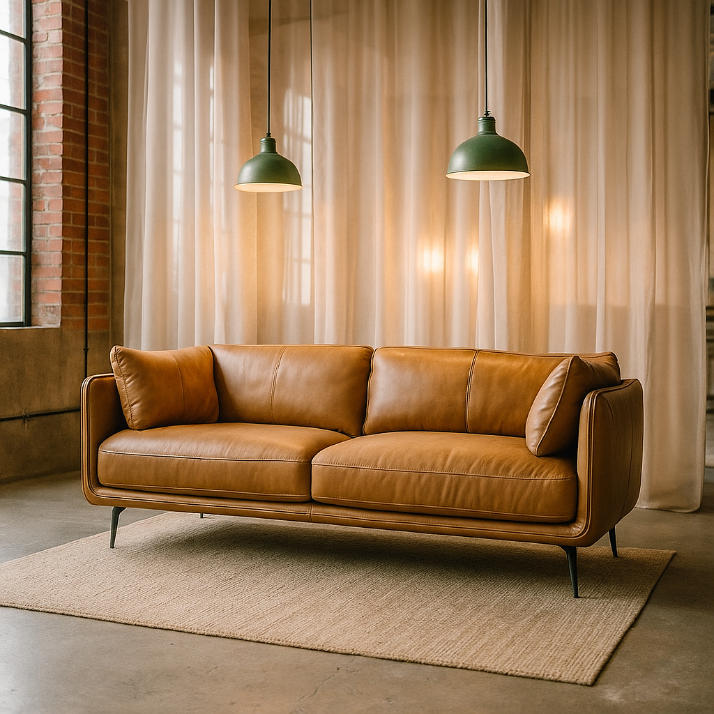 Havu 3 istuttava nahkasohva ruskea