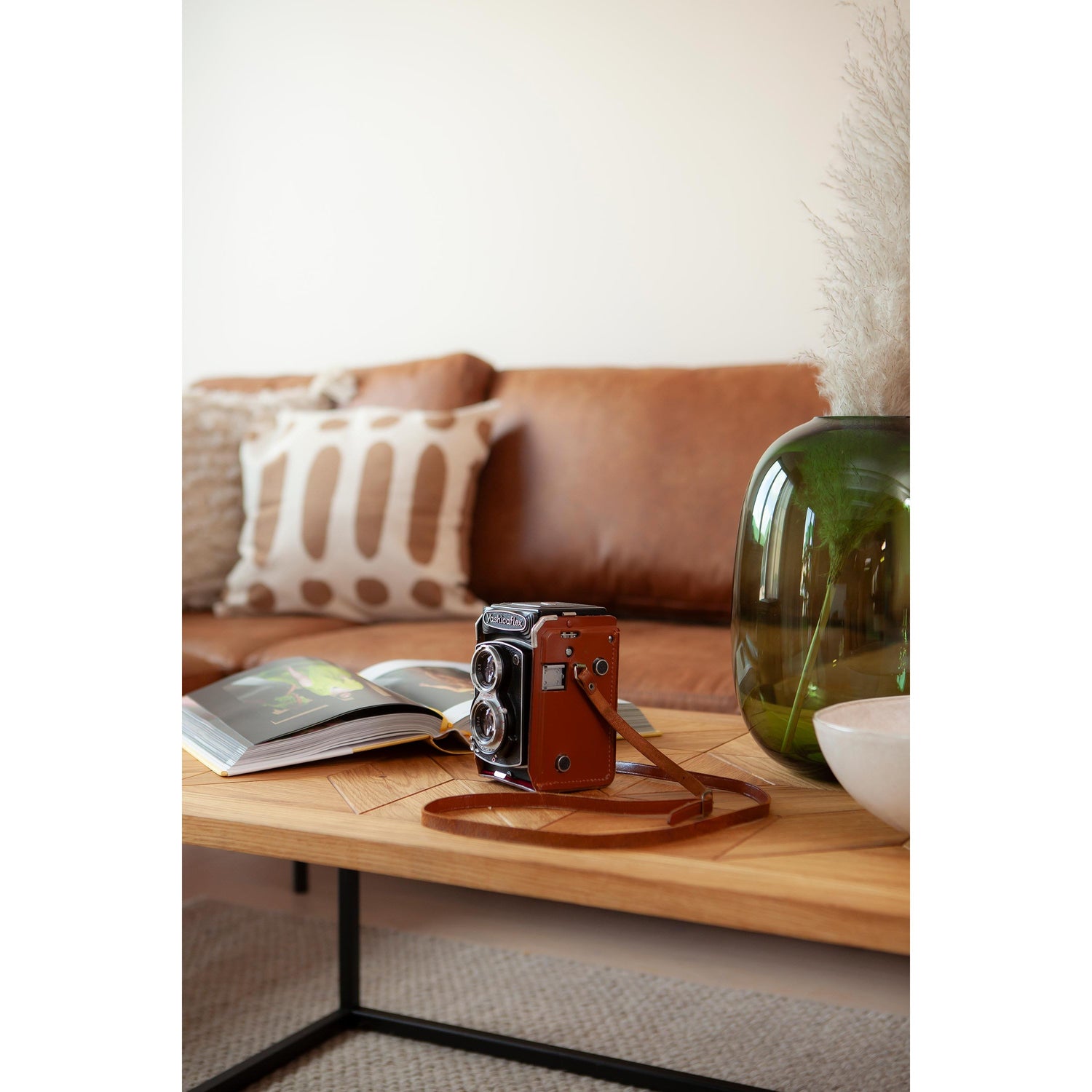 Copenhagen avokulmasohva, bonded konjakki