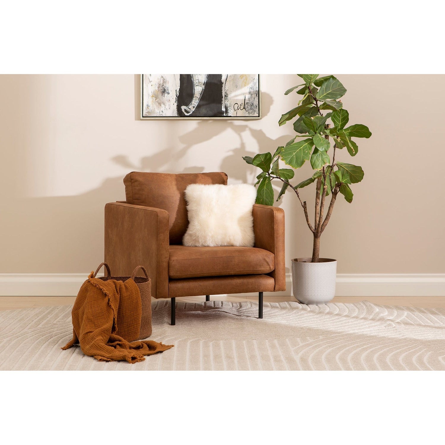 Scandic Collection Copenhagen nojatuoli, bonded konjakki-Nojatuolit-Scandic collection-Ryhdikäs-Tukeva-Skandinaavinen-Finlandia Living