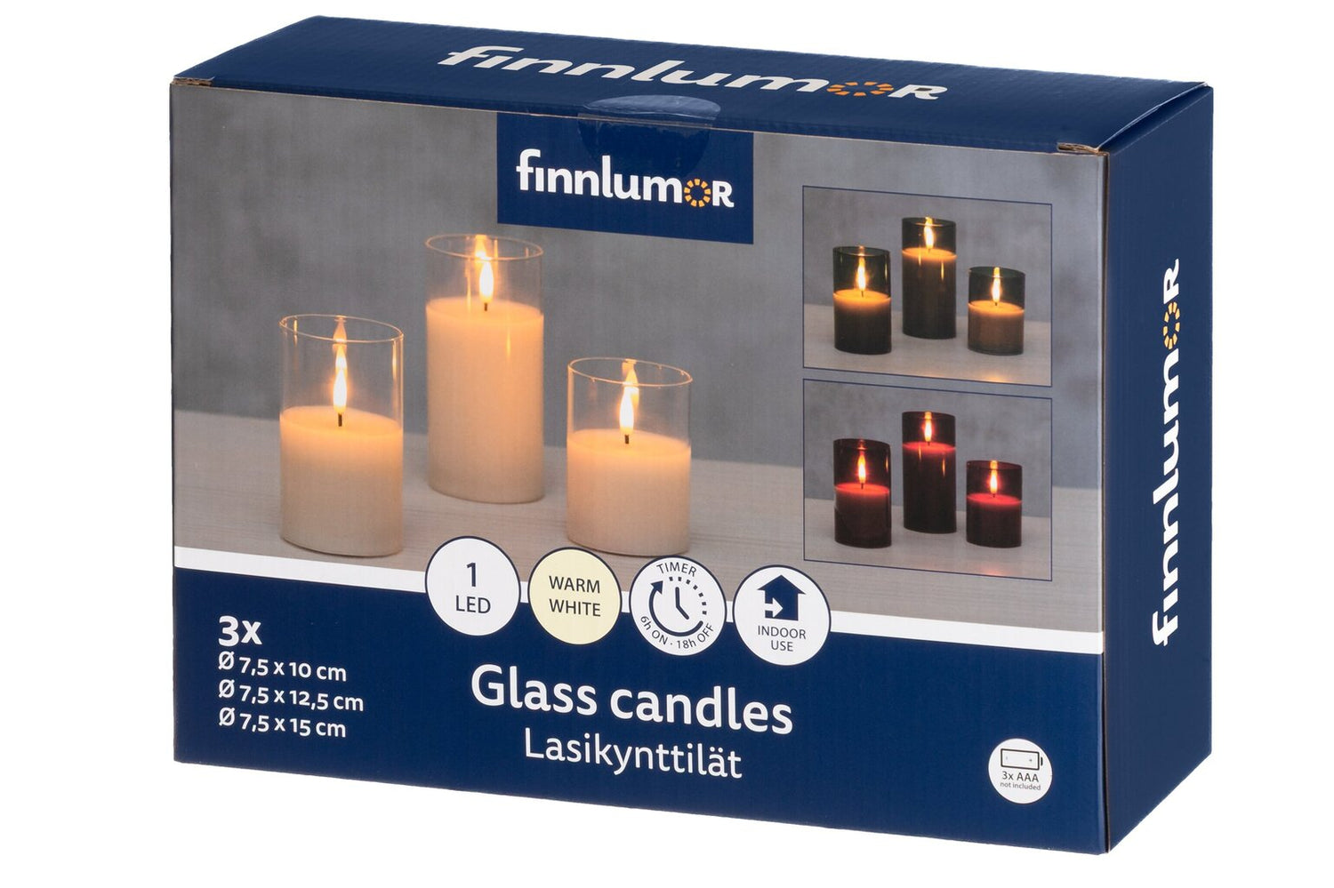 Finnlumor Lasikynttilät 3kpl