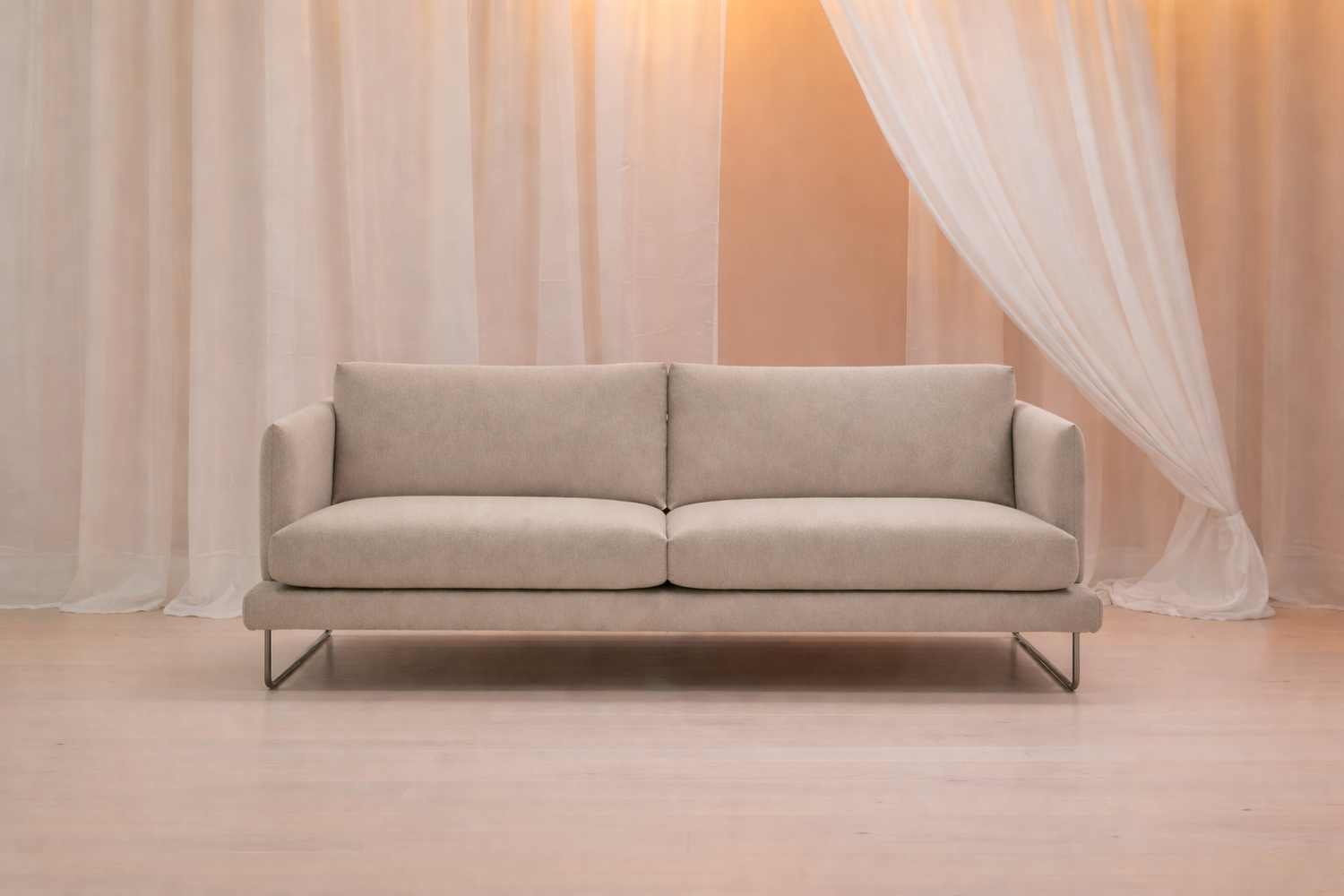 Jackson, 3-istuttava sohva vaalea beige kampanjakangas